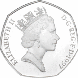 Pre-Owned 1997 UK 50p Proof Silver Two-Coin Set - VAT Free