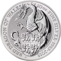 Pre-Owned 2018 UK Queen's Beasts The Dragon 10oz Silver Coin - VAT Free