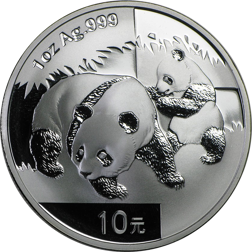 Pre-Owned 2008 Chinese Panda 1oz Silver Coin - VAT Free