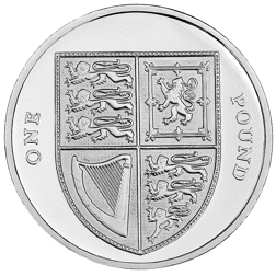 Pre-Owned 2009 UK Shield of the Royal Arms £1 Proof Silver Coin - VAT Free