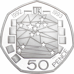 Pre-Owned 1992-1993 UK 50p Proof Silver Coin - VAT Free