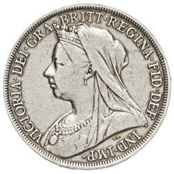Pre-Owned 1898 UK Victoria Veiled Head Silver Crown - VAT Free