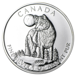 Pre-Owned 2011 Canadian Timber Wolf 1oz Silver Coin - VAT Free