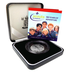 Pre-Owned 2007 UK Scouts 100 Years of Adventure 50p Silver Proof Piedfort Coin - VAT Free