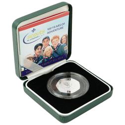 Pre-Owned 2007 UK Scouts 100 Years of Adventure 50p Piedfort Proof Silver Coin - VAT Free