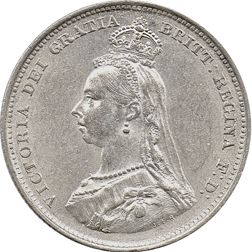 Pre-Owned 1887 Victoria Jubilee Head Silver Shilling Coin - VAT Free