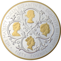 Pre-Owned 2006 UK Queen Elizabeth II 80th Birthday Semi Proof 1 Kilo Silver Coin - VAT Free