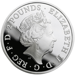 Pre-Owned 2017 UK Queen's Beasts The Lion 1oz Proof Silver Coin - VAT Free