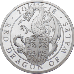 Pre-Owned 2018 UK Queen's Beasts The Dragon 1oz Proof Silver Coin - VAT Free