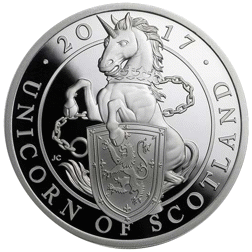 Pre-Owned 2017 UK Queen's Beasts The Unicorn 1oz Proof Silver Coin - VAT Free