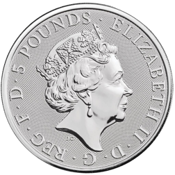 Pre-Owned 2019 UK Queen’s Beasts Falcon of the Plantagenets 2oz Silver Coin - VAT Free