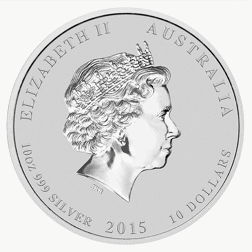 Pre-Owned 2015 Australian Lunar Goat 10oz Silver Coin - VAT Free