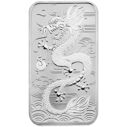 Pre-Owned 2018 Australian Dragon Rectangular 1oz Silver Coin - VAT Free