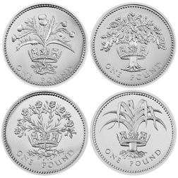 Pre-Owned 1984-1987 UK £1 Proof Silver 4-Coin Set - VAT Free