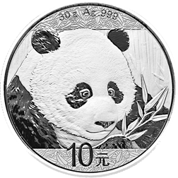 Pre-Owned 2018 Chinese Panda 30g Silver Coin - VAT Free