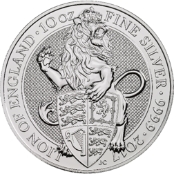 Pre-Owned 2017 UK Queen's Beasts The Lion 10oz Silver Coin - VAT Free