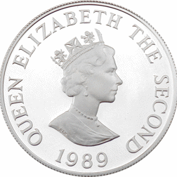 Pre-Owned 1989 Alderney Royal Visit £2 Piedfort Silver Proof Coin- VAT Free