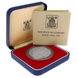 Pre-Owned 1978 Bailiwick Of Guernsey Royal Visit Silver Proof Coin - VAT Free
