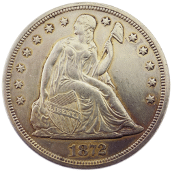 Pre-Owned 1872 Seated Liberty Dollar Silver Coin - VAT Free