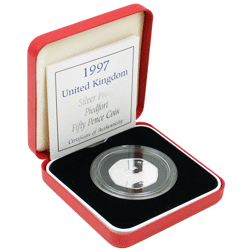 Pre-Owned 1997 UK Proof Piedfort Silver 50p Coin - VAT Free