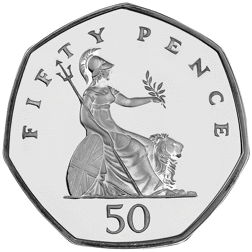 Pre-Owned 1997 UK Piedfort Proof Silver 50p Coin - VAT Free