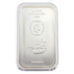 Pre-Owned 2015 Cook Islands Dollar Rectangular 1oz Silver Coin - VAT Free