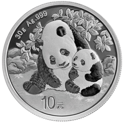 Pre-Owned Chinese Panda 30g Silver Coin - Mixed Dates - VAT Free