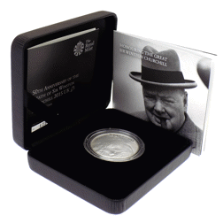 Pre-Owned 2015 Sir Winston Churchill Proof Silver £5 Coin - VAT Free
