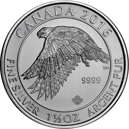 Pre-Owned 2016 Canadian White Falcon 1.5oz Silver Coin - VAT Free