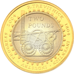 Pre-Owned 2004 Steam Locomotive Silver Proof Design Piedfort £2 Coin VAT Free