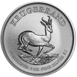 Pre-Owned South African Krugerrand 1oz Silver Coin - Mixed Dates - VAT Free