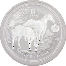 Pre-Owned 2014 Australian Lunar Horse Privy 1oz Silver Coin - VAT Free