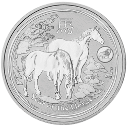 Pre-Owned 2014 Australian Lunar Horse Privy 1oz Silver Coin - VAT Free