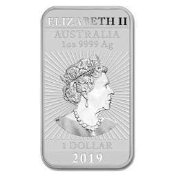 Pre-Owned 2019 Australian Dragon Rectangular 1oz Silver Coin - VAT Free