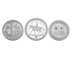 Pre-Owned 2002 The Accession Set Silver 3-Coin Collection - VAT Free