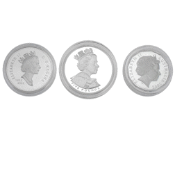 Pre-Owned 2002 The Accession Set Silver 3-Coin Collection - VAT Free