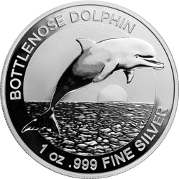 Pre-owned 2019 Australian Dolphin 1oz Silver Coin - VAT Free