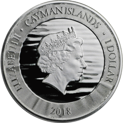 Pre-Owned 2018 Cayman Islands Marlin 1oz Silver Coin - VAT Free