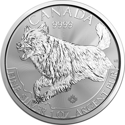 Pre-Owned 2018 Canadian Wolf 1oz Silver Coin - VAT Free