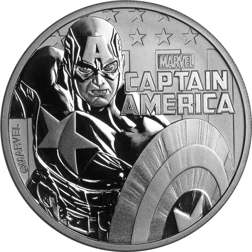 Pre-owned 2019 Tuvalu Marvel Series - Captain America 1oz Silver Coin - VAT Free