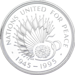 Pre-Owned 1945-1995 50th Anniversary United Nations £2 Piedfort Proof Design Silver Coin - VAT Free