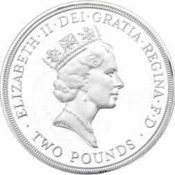 Pre-Owned 1945-1995 50th Anniversary United Nations £2 Piedfort Proof Design Silver Coin - VAT Free