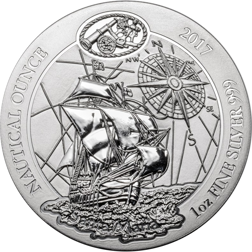 Pre-Owned 2017 Rwanda Santa Maria Nautical Ounce 1oz Silver Coin - VAT Free