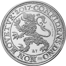 Pre-Owned 2017 Netherlands Lion Dollar Restrike 1oz Silver Coin - VAT Free