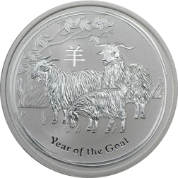 Pre-Owned 2015 Australian Lunar Goat 2oz Silver Coin - VAT Free