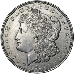 Pre-Owned 1921 USA Silver Morgan Dollar Philadelphia Silver Coin - VAT Free