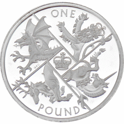 Pre-Owned 2016 UK The Last 'Round Pound' £1 Proof Silver Coin