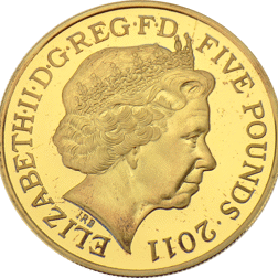 Pre-Owned 2011 UK Royal Wedding Prince William & Catherine Middleton Gold Plated Silver Proof Coin -