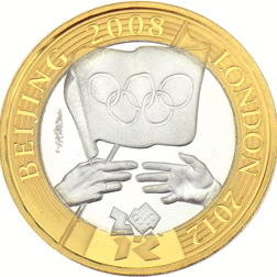 Pre-Owned 2008 UK Olympic Games Handover Ceremony £2 Proof Silver Coin - VAT Free