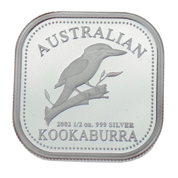 Pre-Owned 2002 Australian Kookaburra First Square 1/2oz Silver Proof Coin - VAT Free